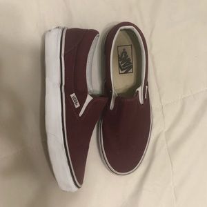 Burgundy Vans (Size 7.0 Womens)